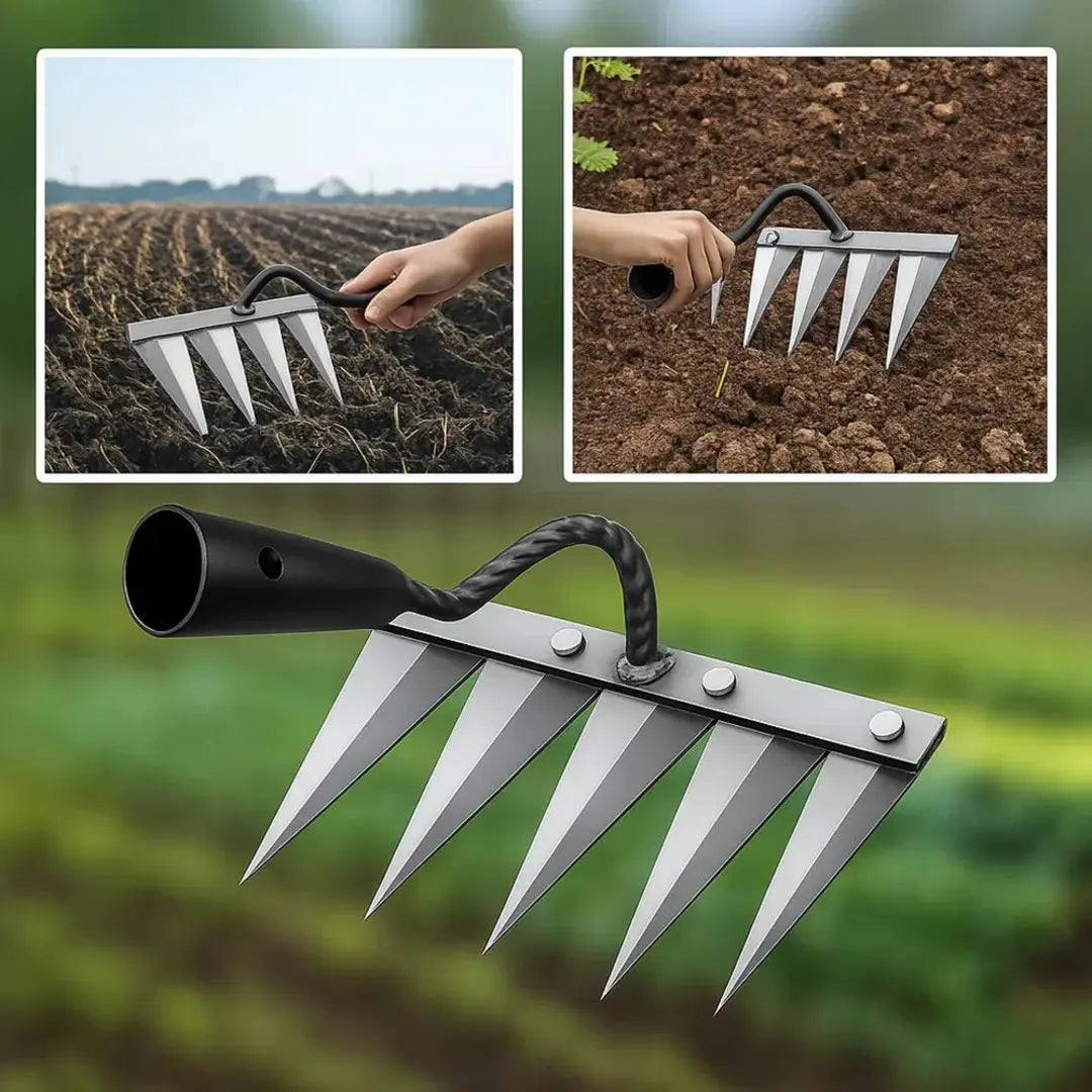 Garden Weeding Tool with 5 Durable Steel Claws