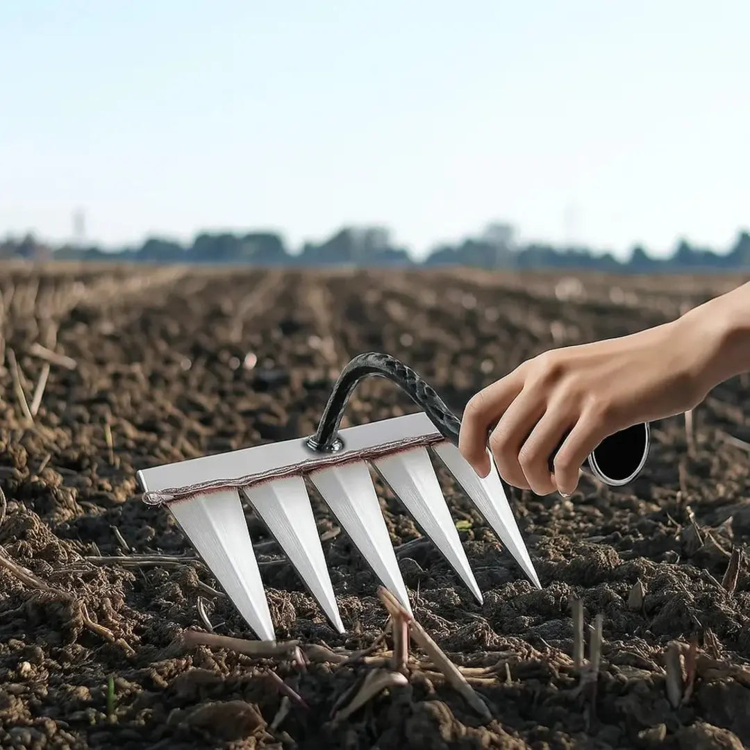 Garden Weeding Tool with 5 Durable Steel Claws